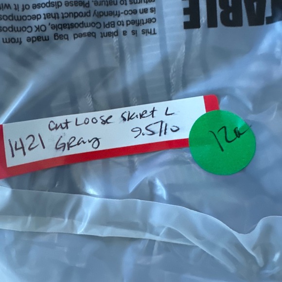 Cut Loose Skirt Womens L Grey Black Micro Stripe Crinkle Lagenlook Midi (1421) - Picture 10 of 10